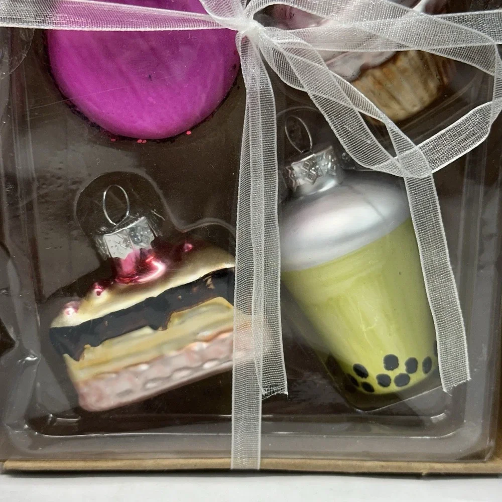 Mini Glass Christmas‎ Ornaments Set of 6 pc